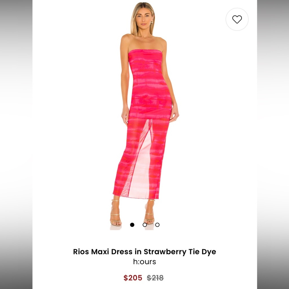 NWT Revolve H:ours Rios Maxi Dress in Strawberry Tie Dye Size Small